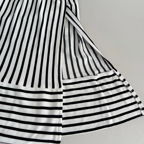 Worthington‎ Jumpsuit Womens Medium Black White Stripe Knit Cropped Wide Leg - Picture 15 of 16